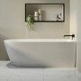 Freestanding Single Ended Right Hand Corner Shower Bath with Chrome  Sliding  Bath Screen 1650 x 800mm - Amaro