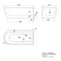 Freestanding Single Ended Right Hand Corner Bath 1650 x 800mm - Amaro