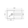Single Bowl Inset Black Composite Small Kitchen Sink with Reversible Drainer - Essence Amelia