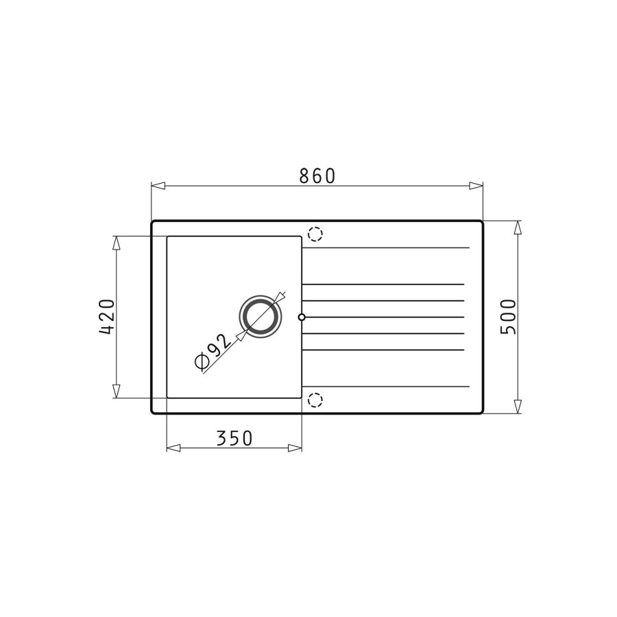 Single Bowl Inset Black Composite Small Kitchen Sink with Reversible Drainer - Essence Amelia