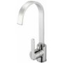 Reginox Chrome Single Lever Swan Neck Kitchen Tap - Amur