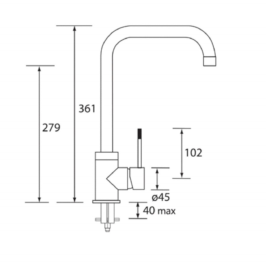 Reginox Chrome Single Lever Monobloc Kitchen Tap - Angel