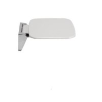 White Wall Mounted Folding Shower Seat - Croydex