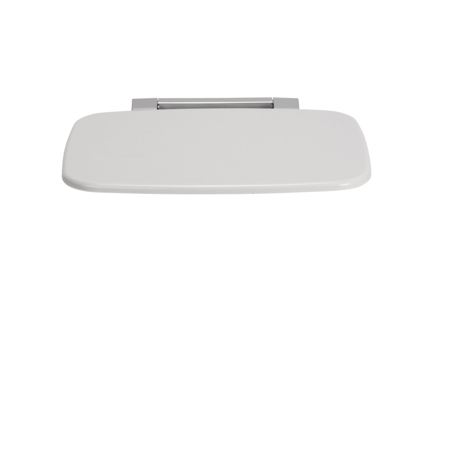 White Wall Mounted Folding Shower Seat - Croydex