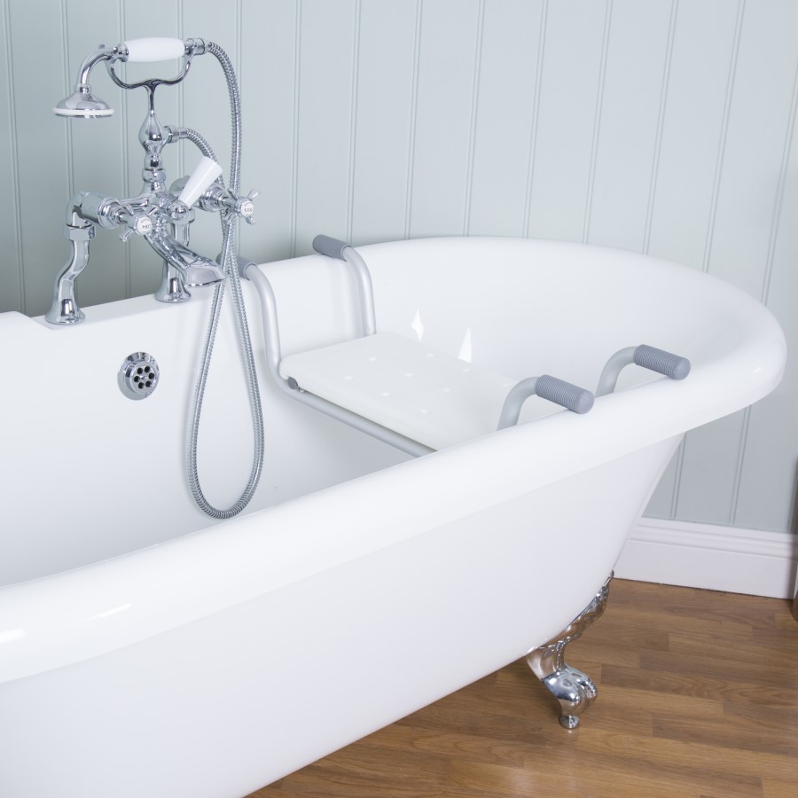 GRADE A1 - Croydex White Easy-Fit Bath Bench
