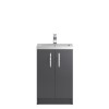 Grey Free Standing Bathroom Vanity Unit &amp; Basin - W505 x H850mm