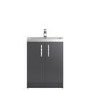 Grey Free Standing Bathroom Vanity Unit & Basin - W605 x H850mm