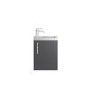 Grey Wall Hung Compact Bathroom Vanity Unit & Basin - W405 x H540mm