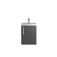 Grey Wall Hung Bathroom Vanity Unit & Basin - W405 x H540mm