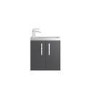 Grey Wall Hung Compact Bathroom Vanity unit & Basin - W505 x H540mm