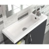 Grey Wall Hung Compact Bathroom Vanity unit &amp; Basin - W505 x H540mm
