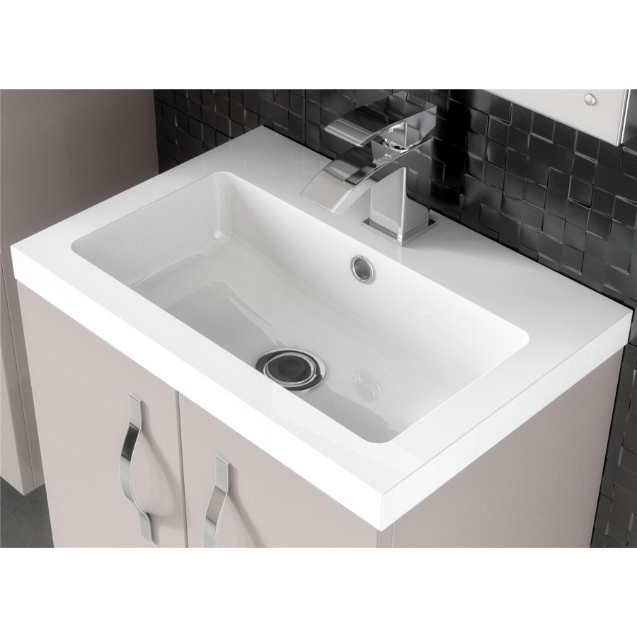 Grey Free Standing Bathroom Vanity Unit & Basin - W605 x H810mm