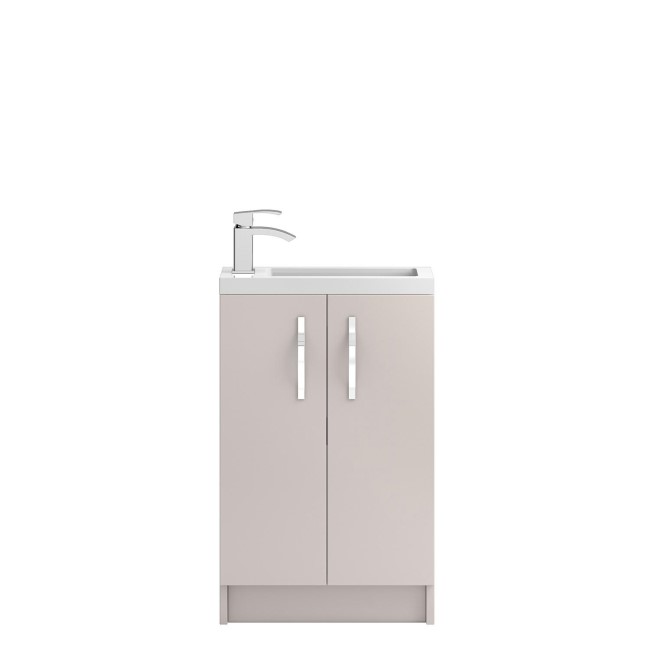 Cashmere Free Standing Compact Bathroom Vanity Unit & Basin - W505 x 850mm