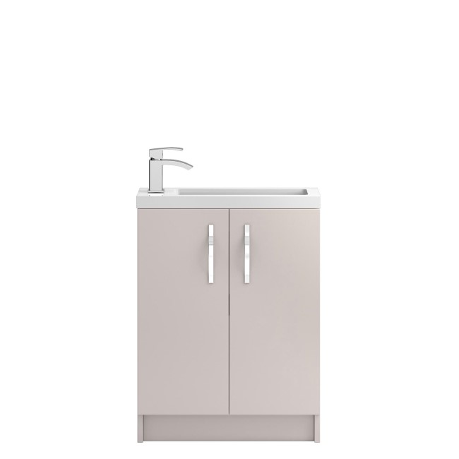 Cashmere Free Standing Compact Bathroom Vanity Unit & Basin - W605 x H850mm