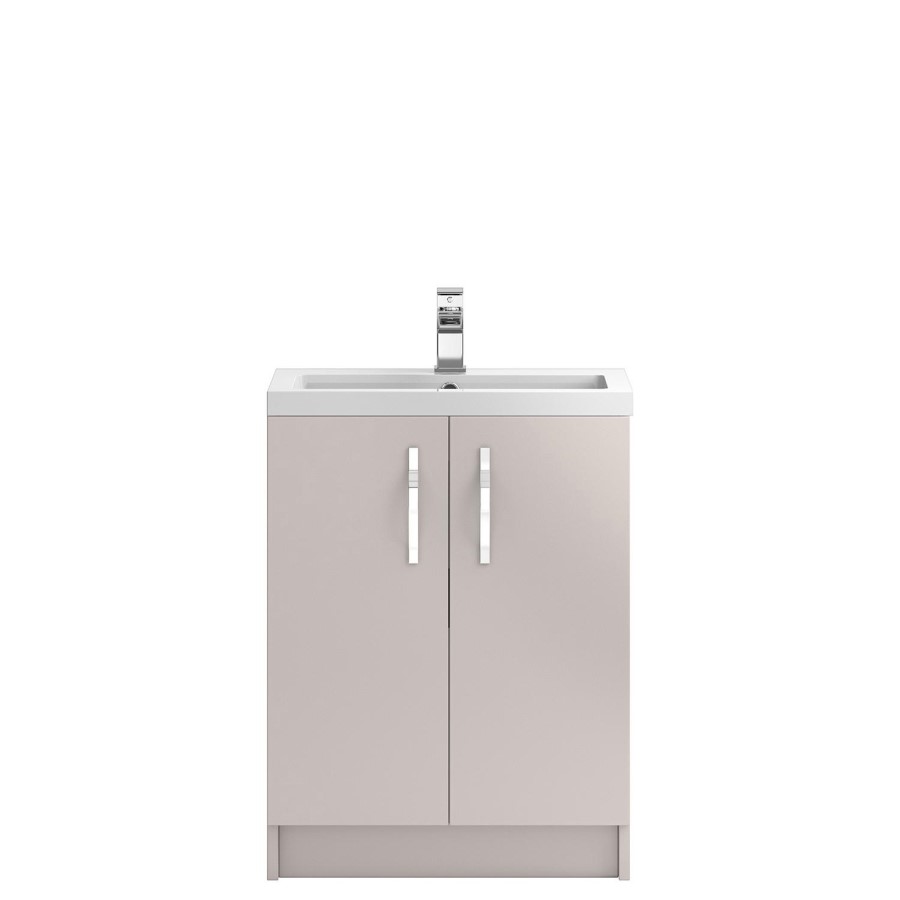 Cashmere Free Standing Bathroom Vanity Unit & Basin - W605 x H850mm