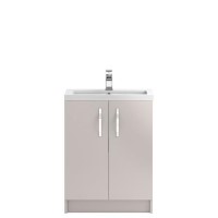Cashmere Free Standing Bathroom Vanity Unit & Basin - W605 x H850mm