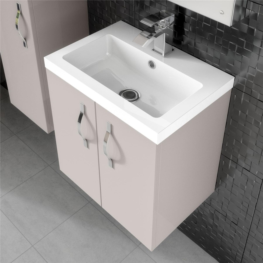 Cashmere Wall Hung Bathroom Vanity Unit & Basin - W505 x H540mm