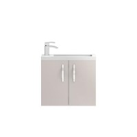 Cashmere Wall Hung Compact Bathroom Vanity Unit & Basin - W605 x H540mm
