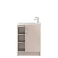 Cashmere Free Standing Compact Bathroom Vanity Unit and Basin - W605 x H850mm