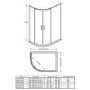 900 x 760mm Offset Quadrant Shower Enclosure- Fiji