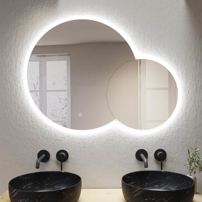 Round Backlit LED Heated Bathroom Mirror 900 x 700mm - Aquarius ...