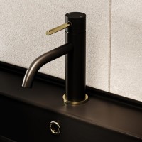 Black & Brass Mono Basin Mixer Tap - Arissa Black & Brass Mono Basin Mixer Tap - Arissa