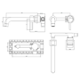 2 Tone Black and Brushed Brass Wall Mounted Basin and Bath Tap Pack - Arissa