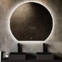 Semi Circle Backlit Heated Bathroom Mirror with Lights 1000 x 900mm - Ara