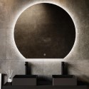 ARA1000 Half Circle Backlit Heated Bathroom Mirror with Lights 1000 x 900mm - Ara