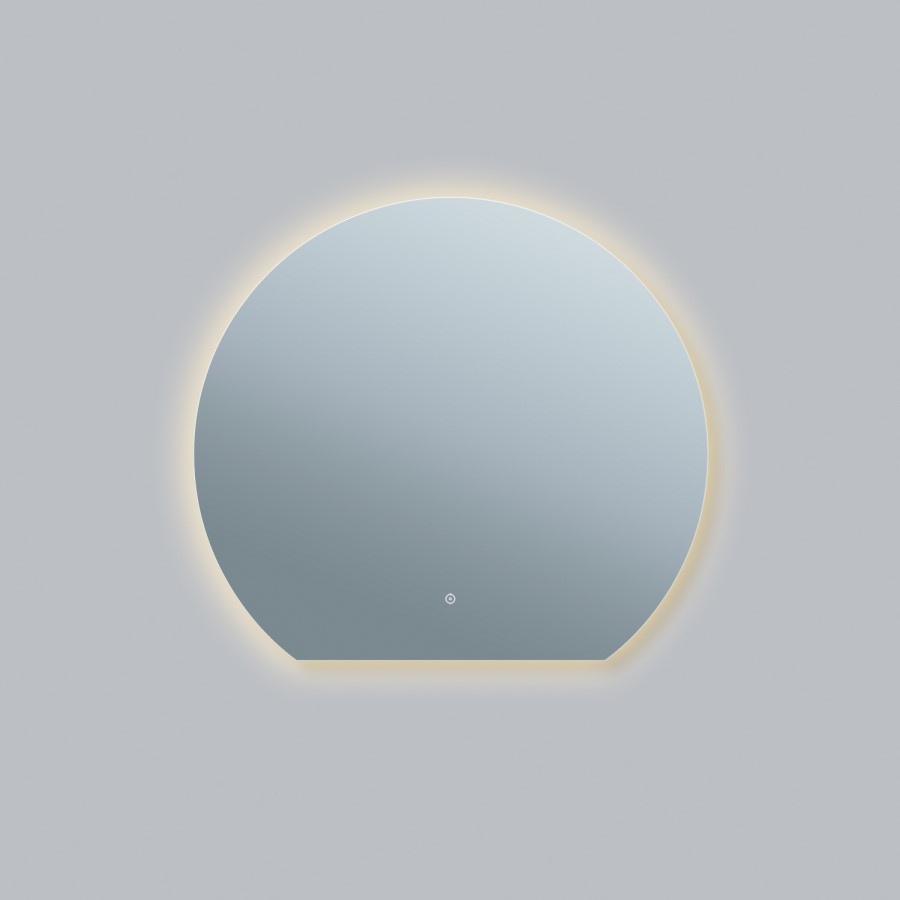 GRADE A1 - Semi Circle LED Bathroom Mirror with Demister 1000 x 900mm - Ara