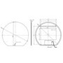 GRADE A1 - Semi Circle LED Bathroom Mirror with Demister 1000 x 900mm - Ara