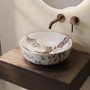 Marble Effect Round Countertop Basin 415mm - Arabella