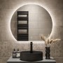 ONLY OPENED - Semi Circle LED Bathroom Mirror with Demister 800 x 700mm - Ara
