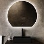 Semi Circle Backlit Heated Bathroom Mirror with Lights 800 x 700mm - Ara