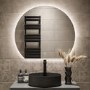 GRADE A1 - Semi Circle LED Bathroom Mirror with Demister 800 x 700mm - Ara