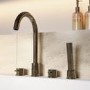 Antique Brass 4 Hole Bath Shower Mixer Tap - Arissa