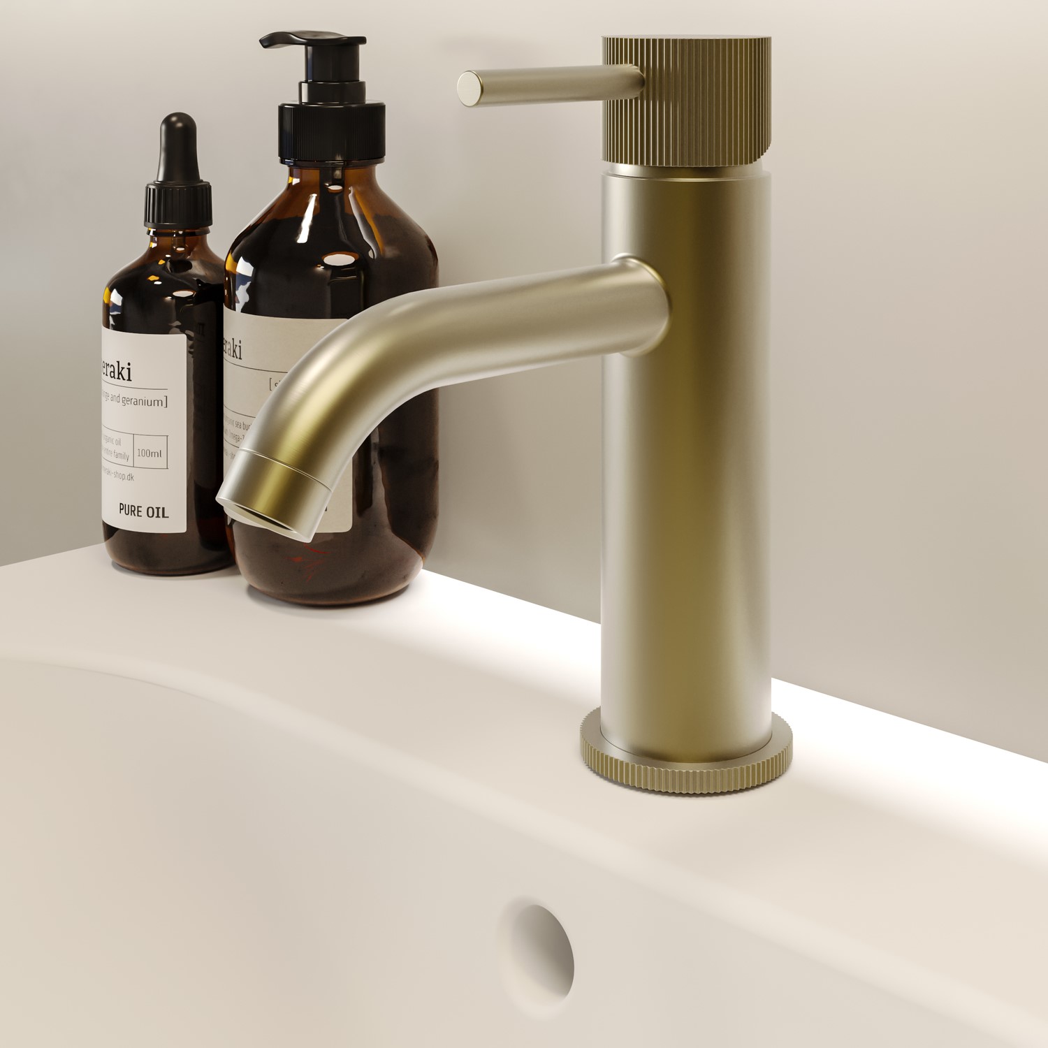 Arissa Brass Brushed Fluted Mono Basin Mixer Tap With Waste
