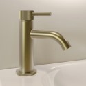 ARBBFCBMWW Brushed Brass Fluted Cloakroom Mono Basin Mixer Tap with Waste - Arissa