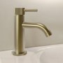 Brushed Brass Fluted Cloakroom Mono Basin Mixer Tap - Arissa