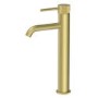 Brushed Brass Fluted Tall Mono Basin Mixer Tap - Arissa