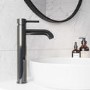 Black Chrome Tall Mono Basin Mixer Tap - Arissa