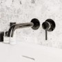 Black Chrome Wall Mounted Bath Mixer Tap - Arissa
