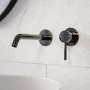 Black Chrome Wall Mounted Basin Mixer Tap - Arissa