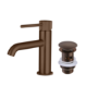 Brushed Bronze Fluted Mono Basin Mixer Tap with Waste - Arissa
