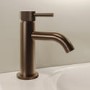 Brushed Bronze Fluted Cloakroom Mono Basin Mixer Tap with Waste - Arissa