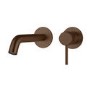 Brushed Bronze Fluted Wall Mounted Basin Mixer Tap - Arissa