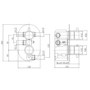 Black 2 Outlet Concealed Thermostatic Shower Valve with Dual Control - Arissa