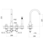 Chrome 4 Hole Bath Shower Mixer Tap - Arissa