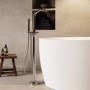 Chrome Freestanding Bath Shower Mixer Tap With Cross Head Handles - Arissa