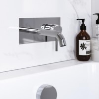 Chrome Wall Mounted Bath Tap With Backing Plate - Arissa Chrome Wall Mounted Bath Tap With Backing Plate - Arissa